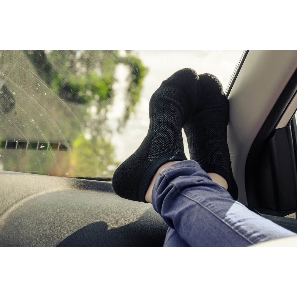 Black Thin Breathable Cotton Low Cut Ankle Running socks for Women Men, 4 Pack - Picture 6 of 6
